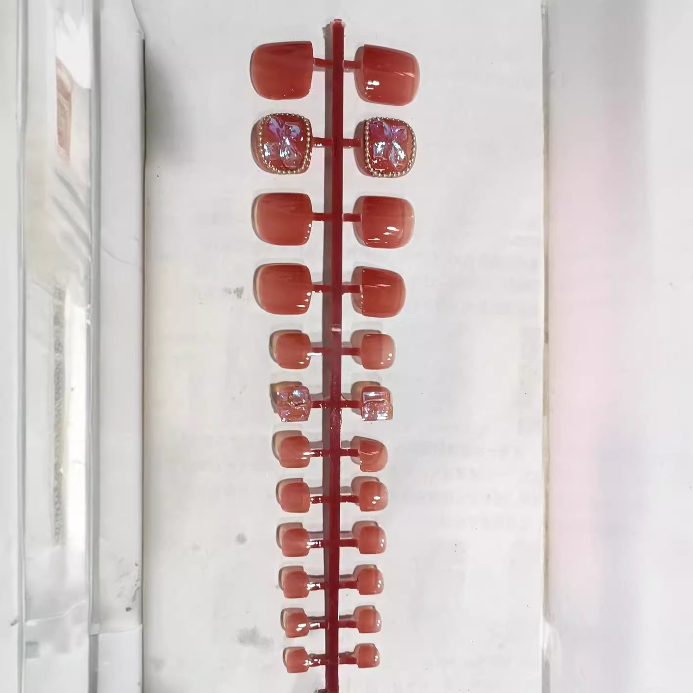 Decorative Diamond-Accent Press-On Nail Set Acalora