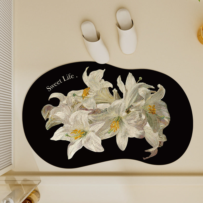 Floral-Inspired Decorative Bath Mat