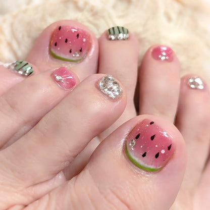 Watermelon-Themed Press-On Nails Acalora