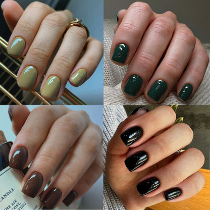 Elegant Glossy Square Nail Set Acalora