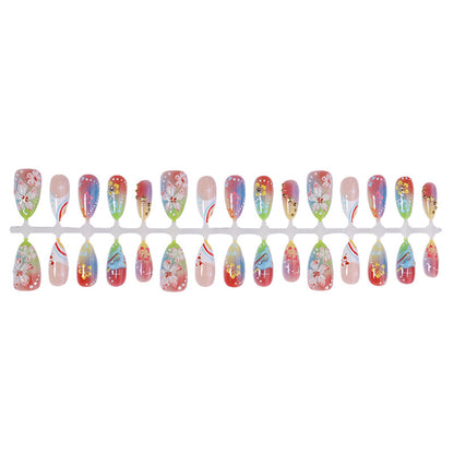 Artistic Floral Press-On Nail Art Set Acalora