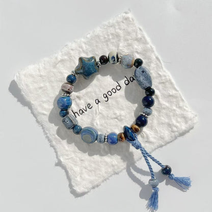 Handmade Stone Bead Stretch Bracelet Acalora