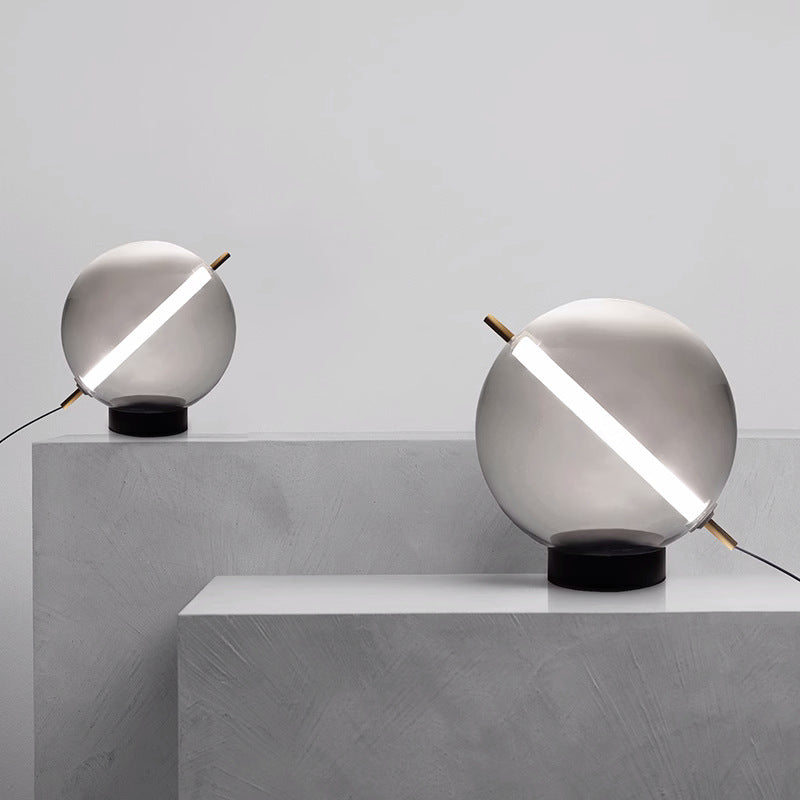 Decorative Glass Table Lamp with Sculptural Design