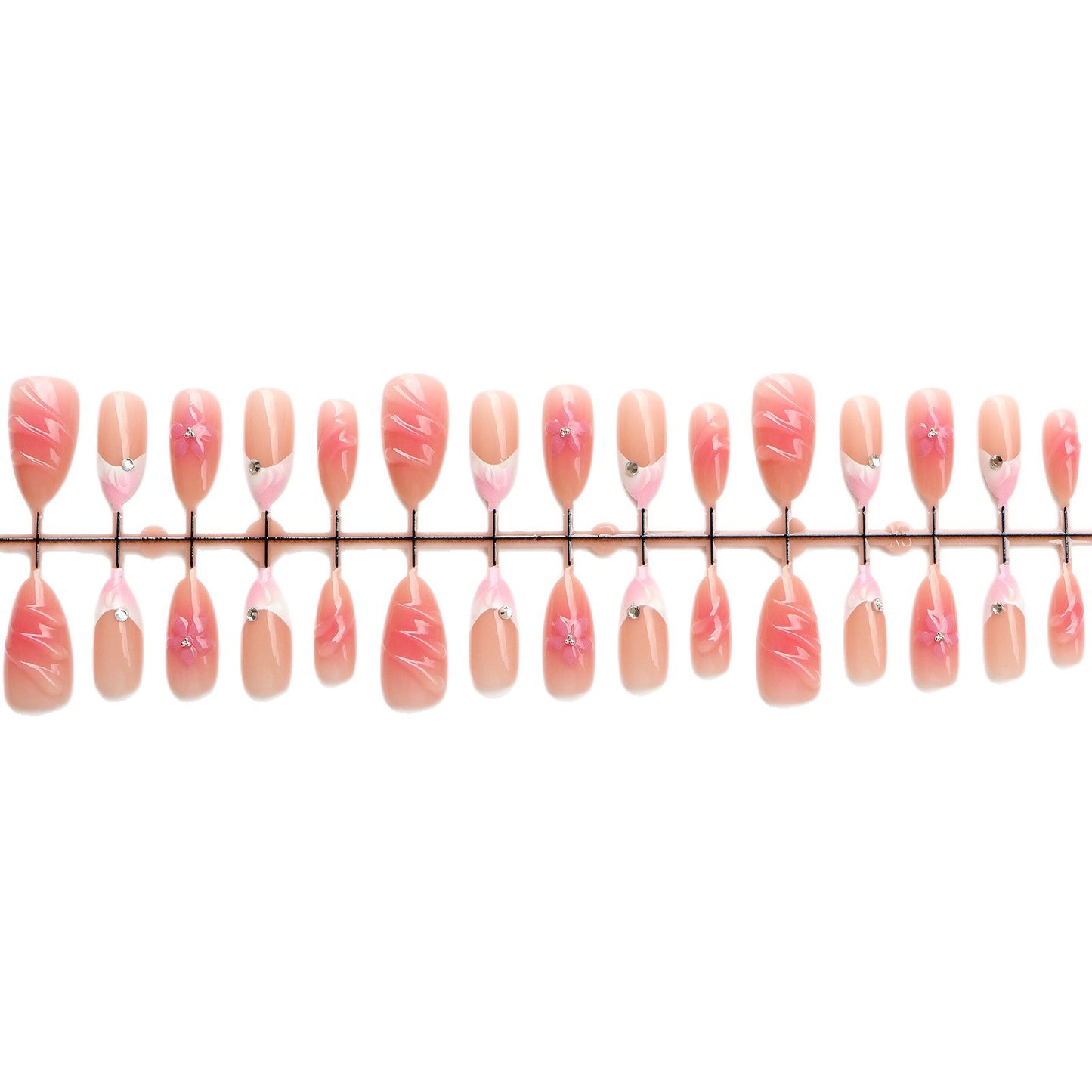 Floral Embellished Press-On Nail Set Acalora
