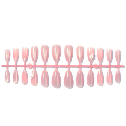 Decorative Press-On Nail Art Set with Elegant Floral Accents Acalora