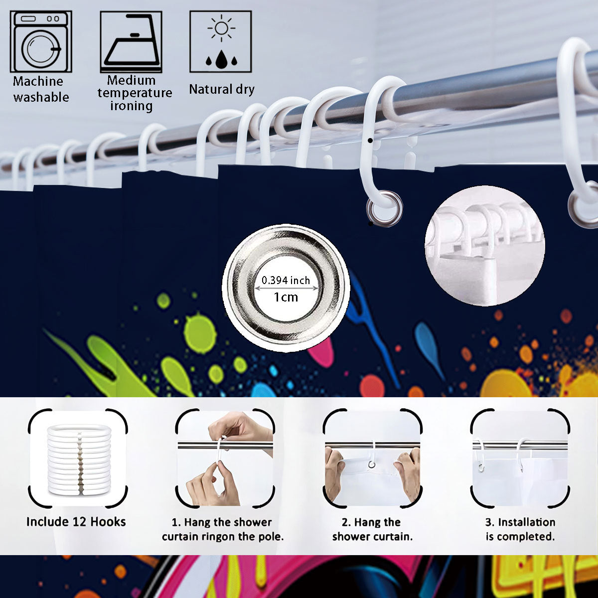 Digital Art-Themed Four-Piece Bathroom Set