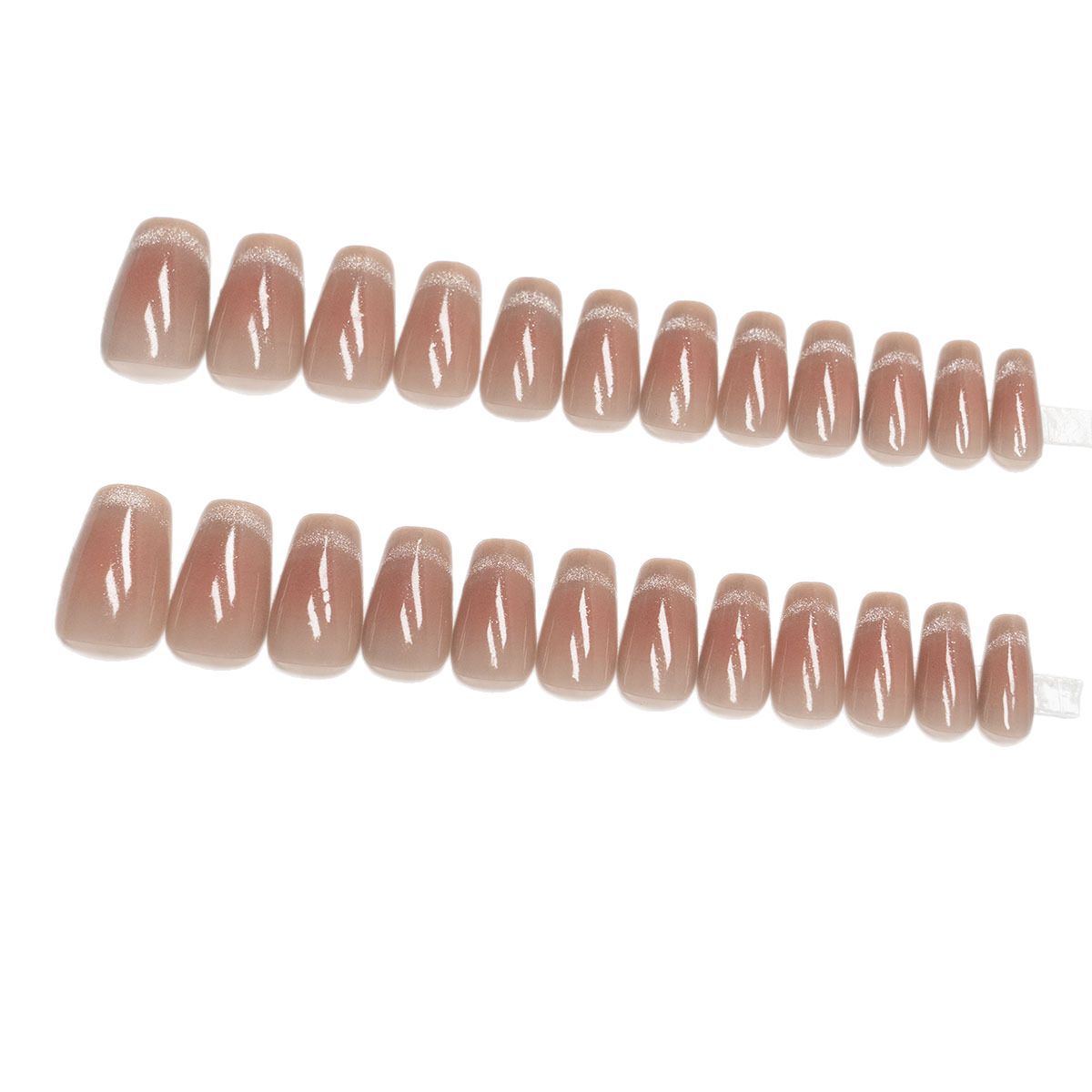Nail set with elegant French design and sparkling accents Acalora