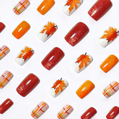 Autumn Leaf Design Nail Art Acalora