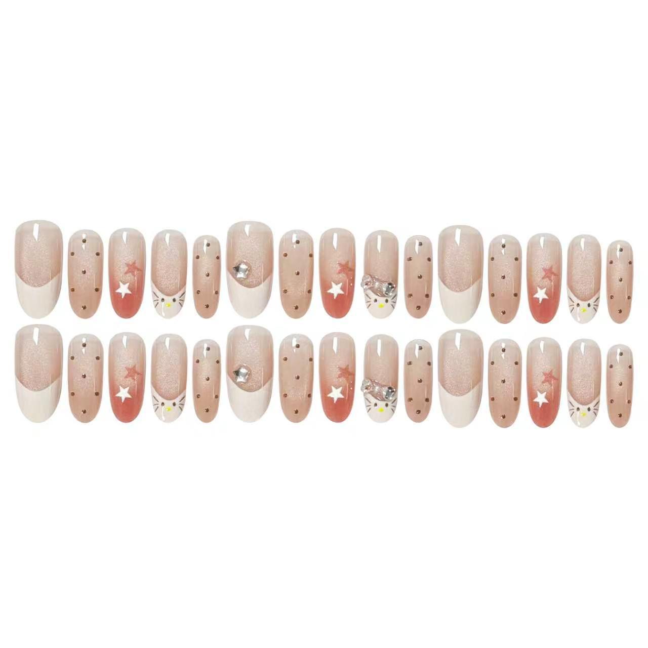 Acrylic nail set with elegant glitter accents Acalora