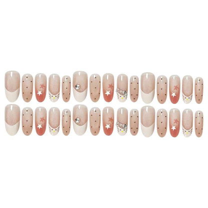 Acrylic nail set with elegant glitter accents Acalora
