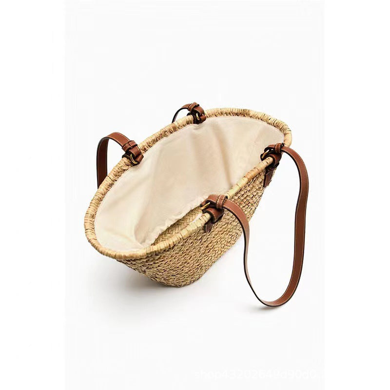 Women's Hand-knotted Basket Bag with Adjustable Leather Strap Karnz