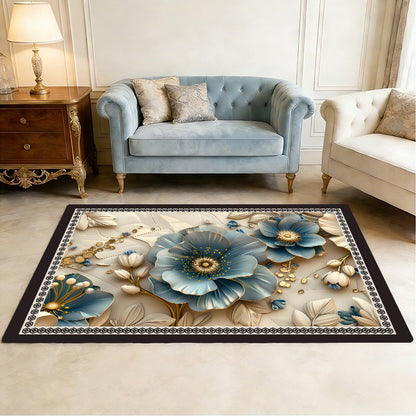 Floral Patterned Comfort Bath Mat Acalora