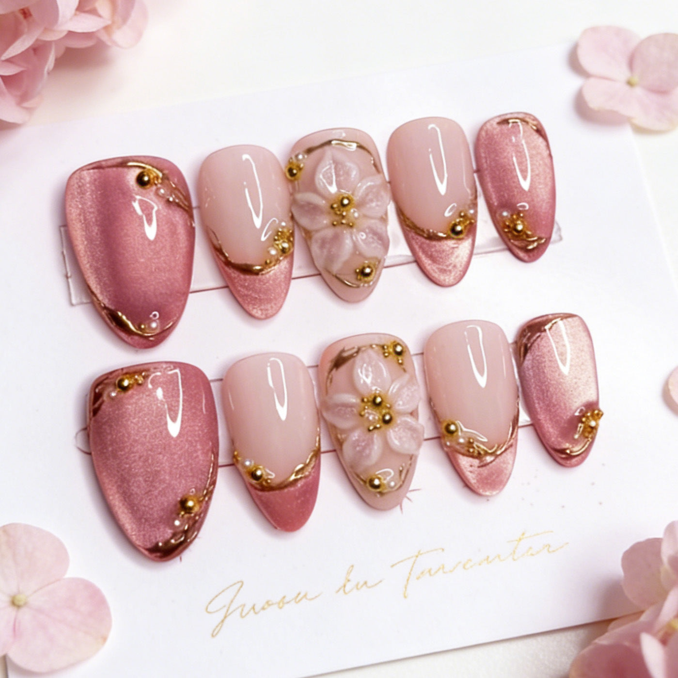 Floral Embellished Press-On Nail Set Acalora 178815*10mm0415*10mm