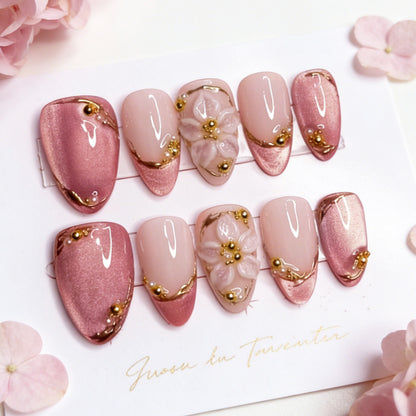 Floral Embellished Press-On Nail Set Acalora 178815*10mm0415*10mm