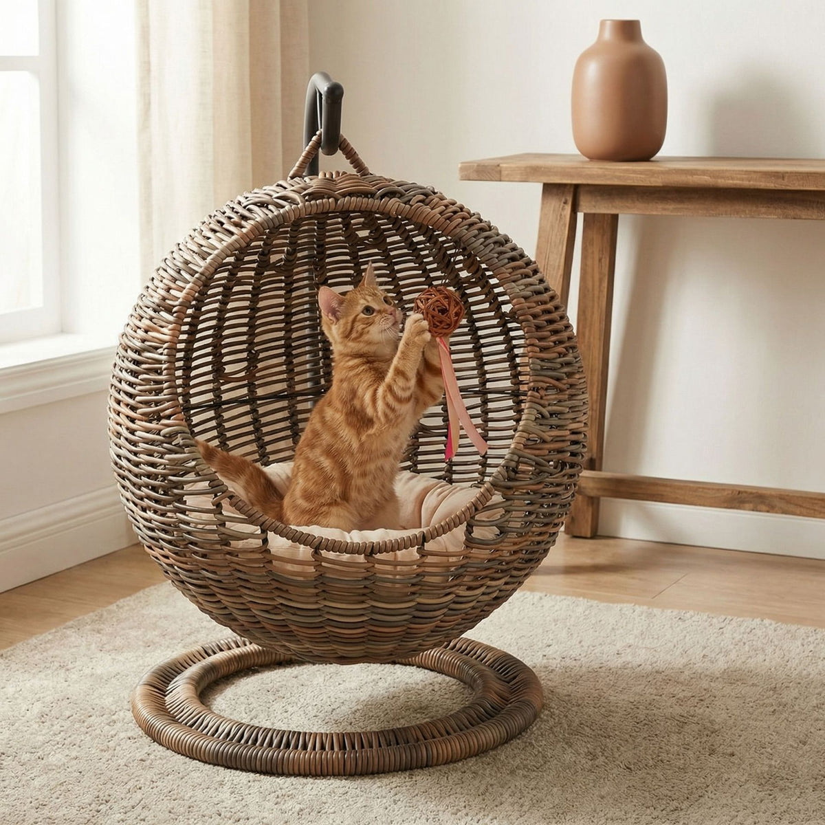 Hanging basket with comfortable padding Acalora