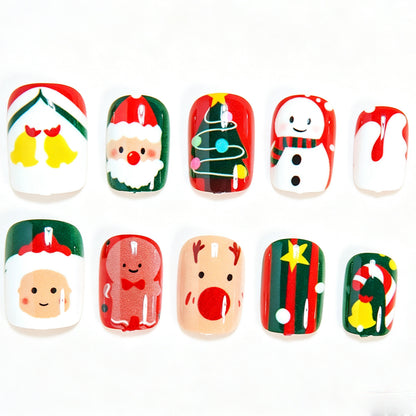 Festive Holiday-Themed Press-On Nail Art Acalora