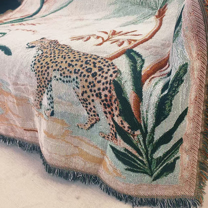 Tropical Wildlife Pattern Throw Blanket