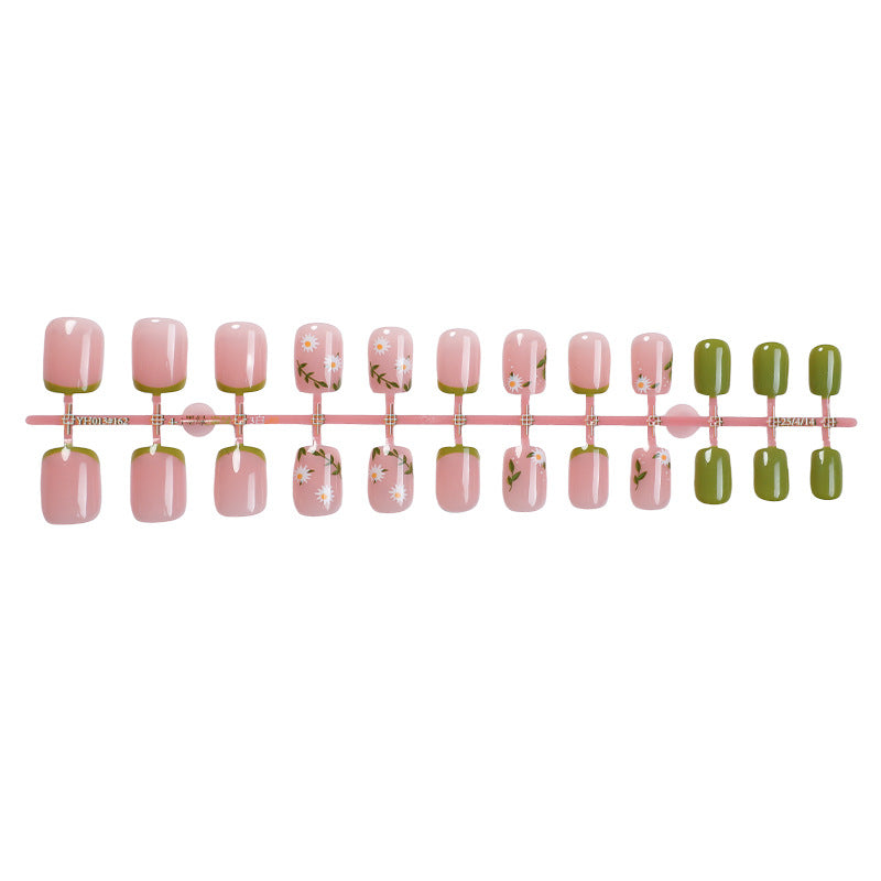 Decorative Press-On Nail Art Set with Botanical Accents Acalora