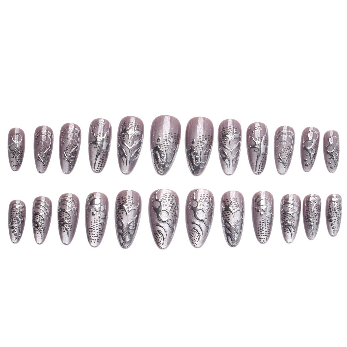 Acrylic nail kit with extravagant 3D designs and glamorous embellishments Acalora