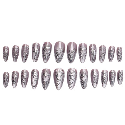 Acrylic nail kit with extravagant 3D designs and glamorous embellishments Acalora