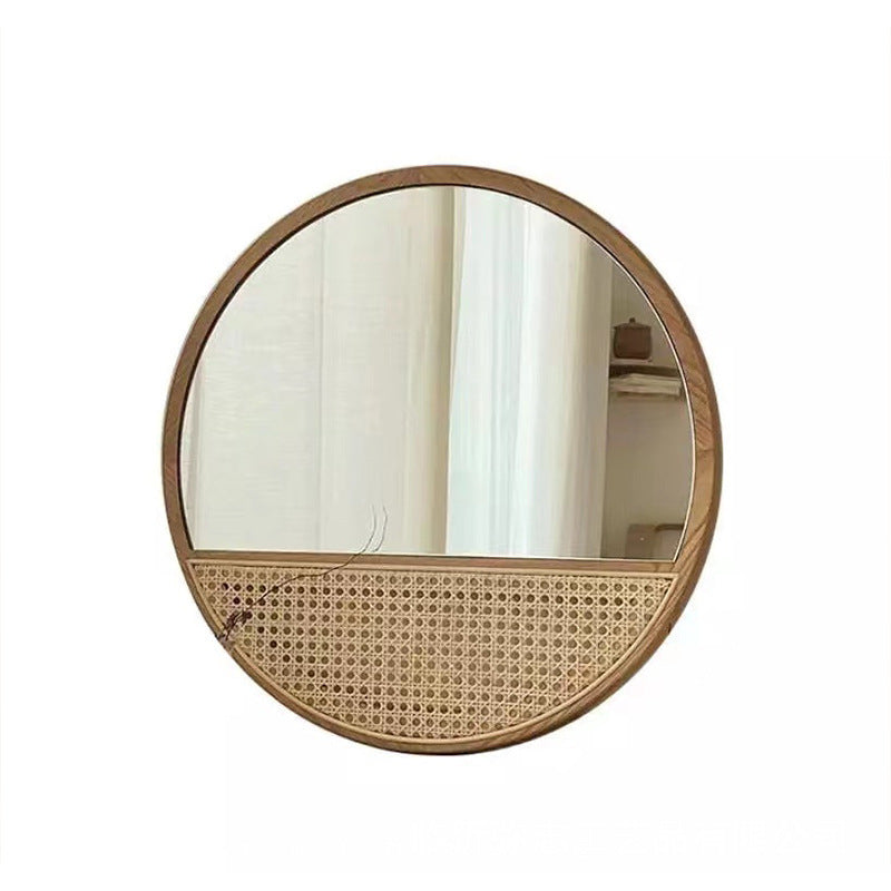 Wall mirror with wicker basket Acalora