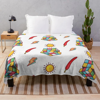 Contemporary Graphic Print Fleece Blanket