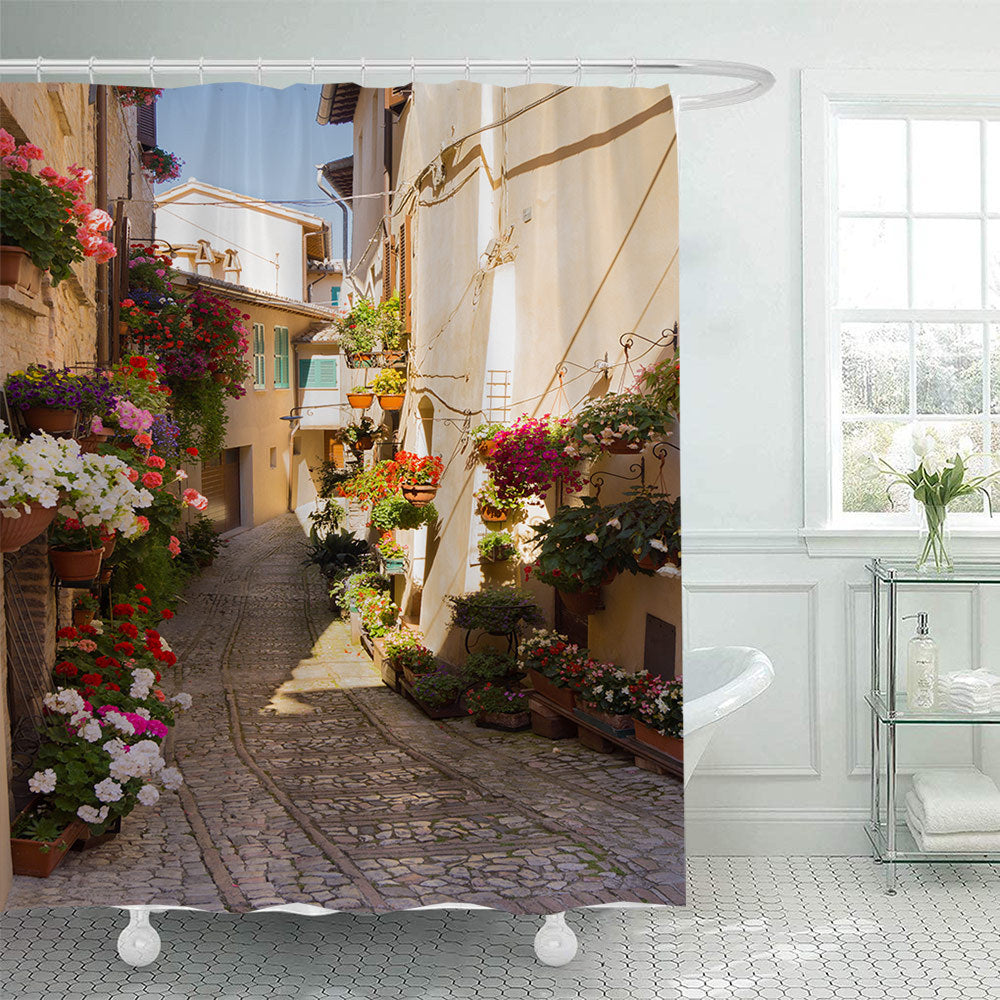 Floral Lane-Inspired Shower Curtain