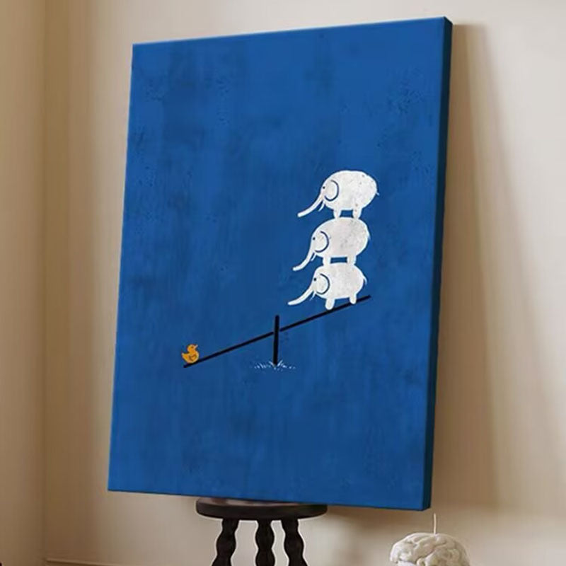 Playful Elephant-Themed Canvas Art
