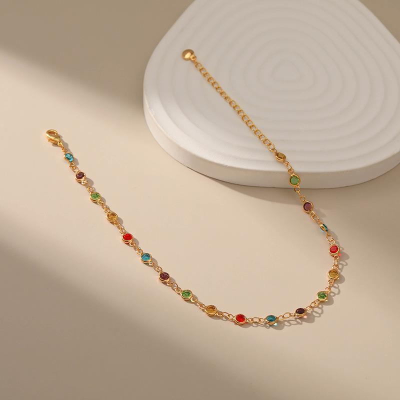 Colorful Gemstone Ankle Bracelet Acalora