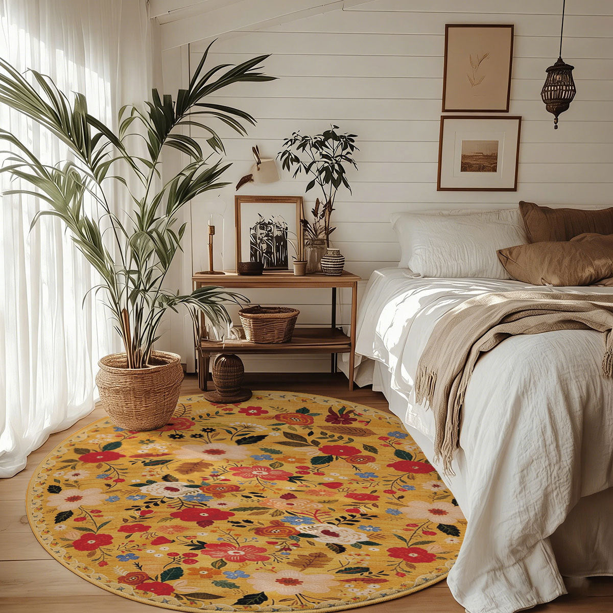 Unisex Floral Pattern Area Rug