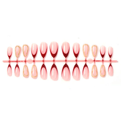 Premium Glossy Press-On Nail Set with Elegant Curved Design Acalora
