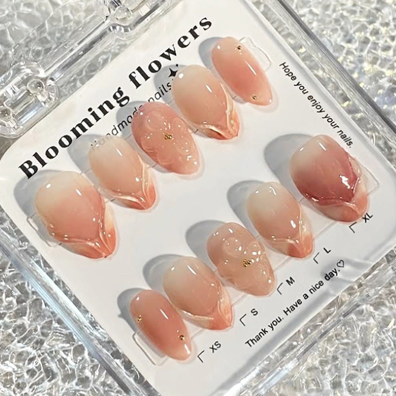 Decorative Press-On Nail Set with Floral Accents Acalora 1788495814