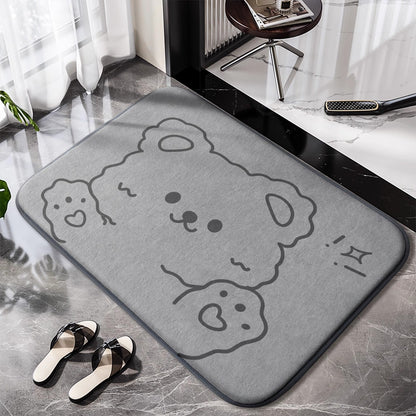 Non-slip bathroom rug with charming design