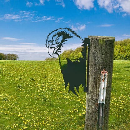 Outdoor Garden Farm Peeking Goat Metal Artwork Indoor Decor | Karnz