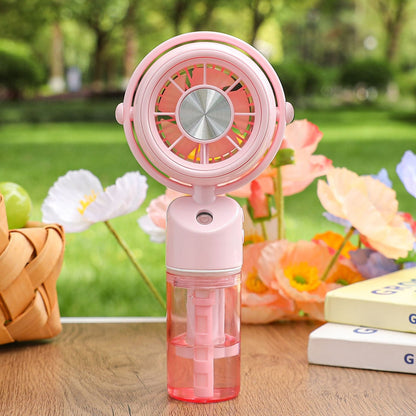 Women's portable mini-fan with integrated mist function Karnz