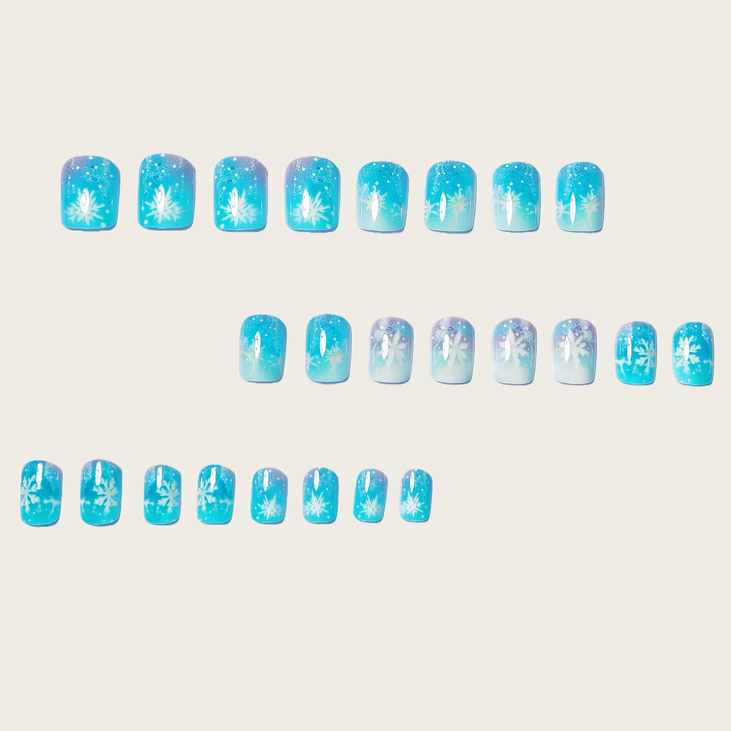 Seasonal Snowflake-Themed Press-On Nail Set Acalora