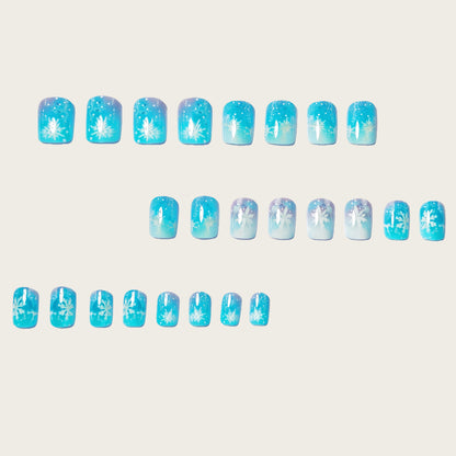 Seasonal Snowflake-Themed Press-On Nail Set Acalora