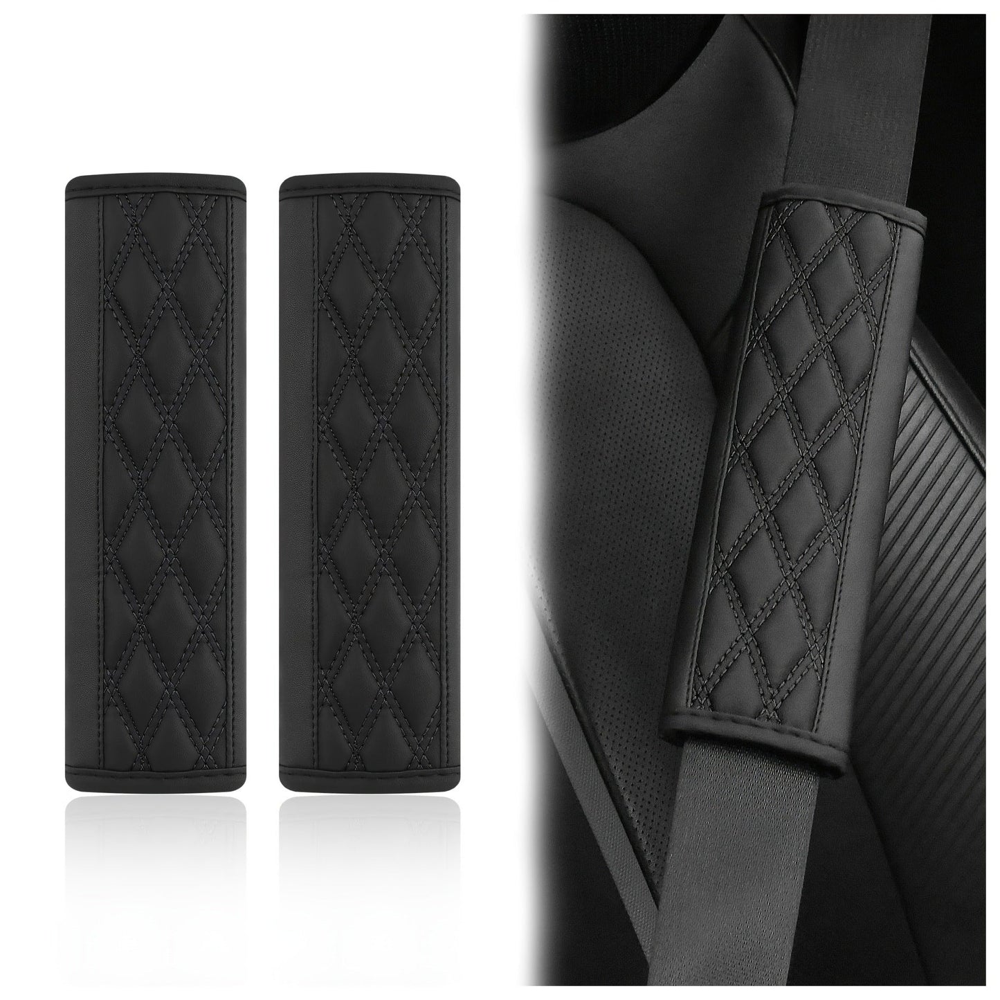 Quilted PU Leather Seat Belt Shoulder Pads Bowlift