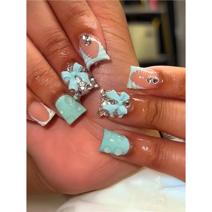 Decorative Nail Art Set with 3D Bows and Gems Acalora