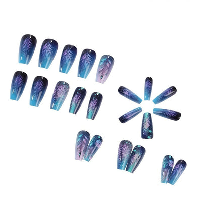 Artistic design nails with feather decoration Acalora