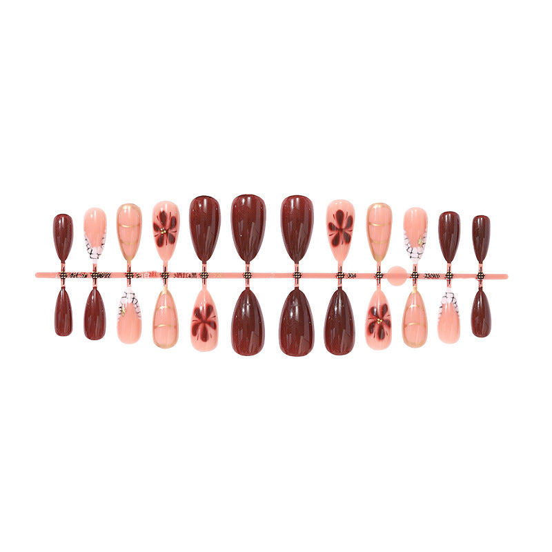 Decorative Floral Press-On Nail Art Set Acalora