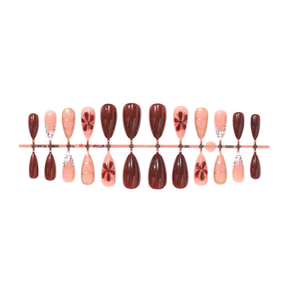 Decorative Floral Press-On Nail Art Set Acalora