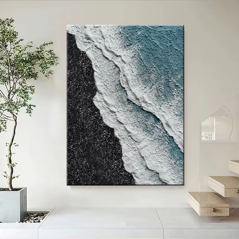 Textured Coastal Relief Canvas Artwork