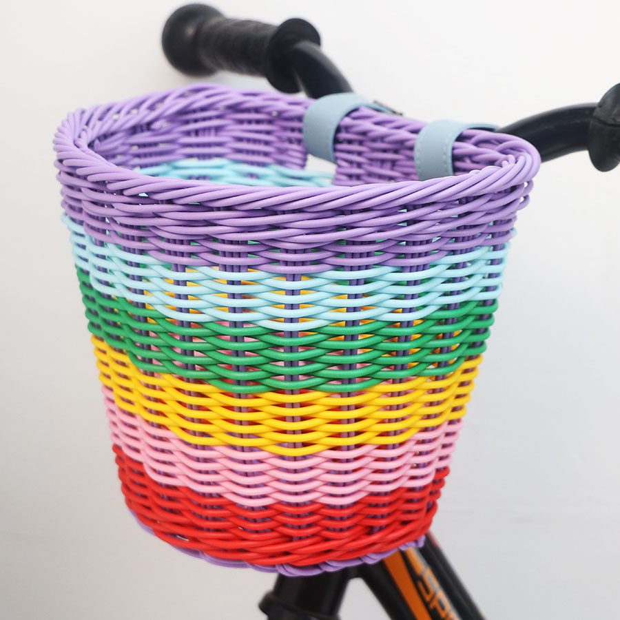 Decorative Woven Storage Basket with Leather Handles Acalora