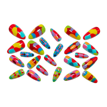 Artificial nails with colorful dot and color play Acalora