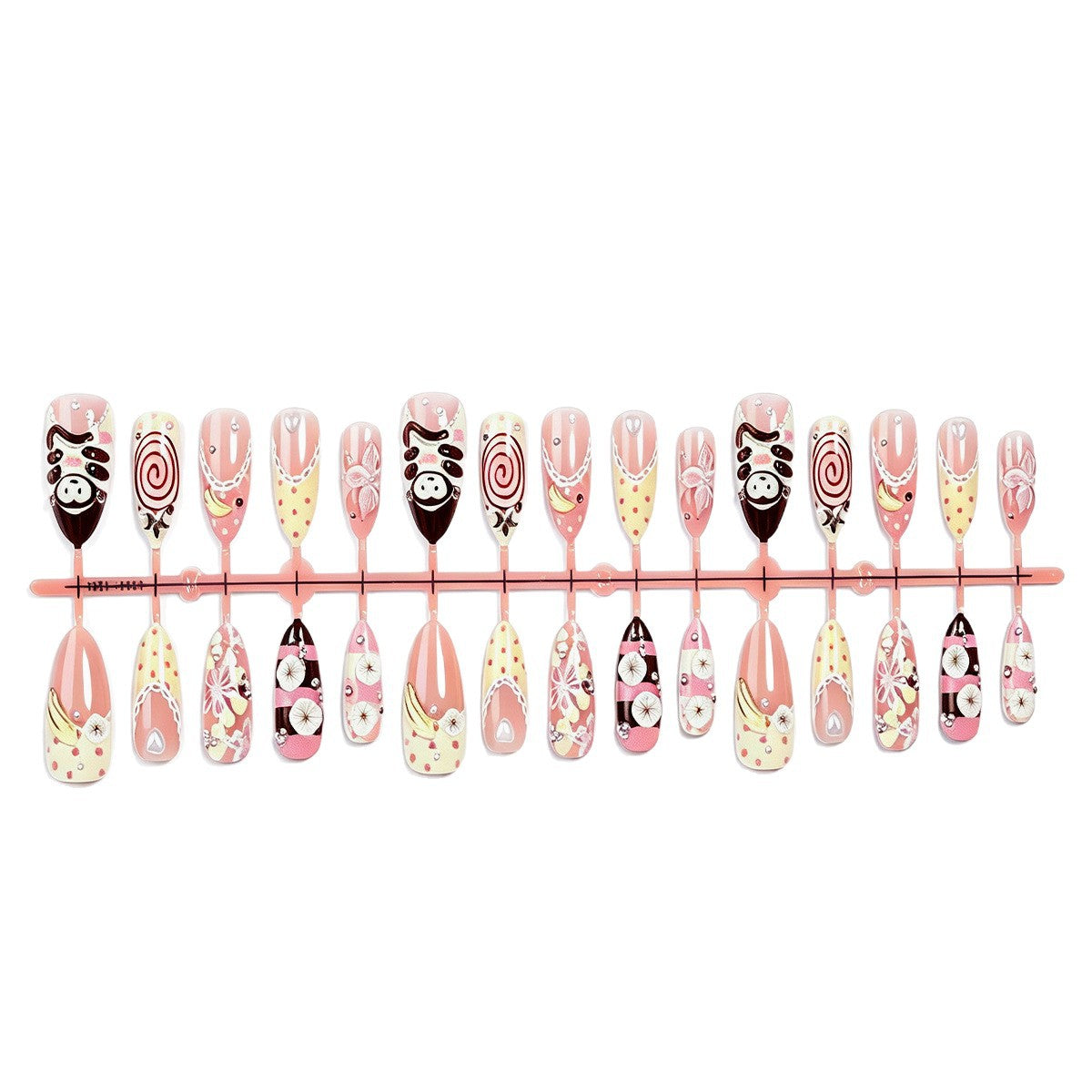 Artistic Chocolate-Inspired Press-On Nail Set Acalora