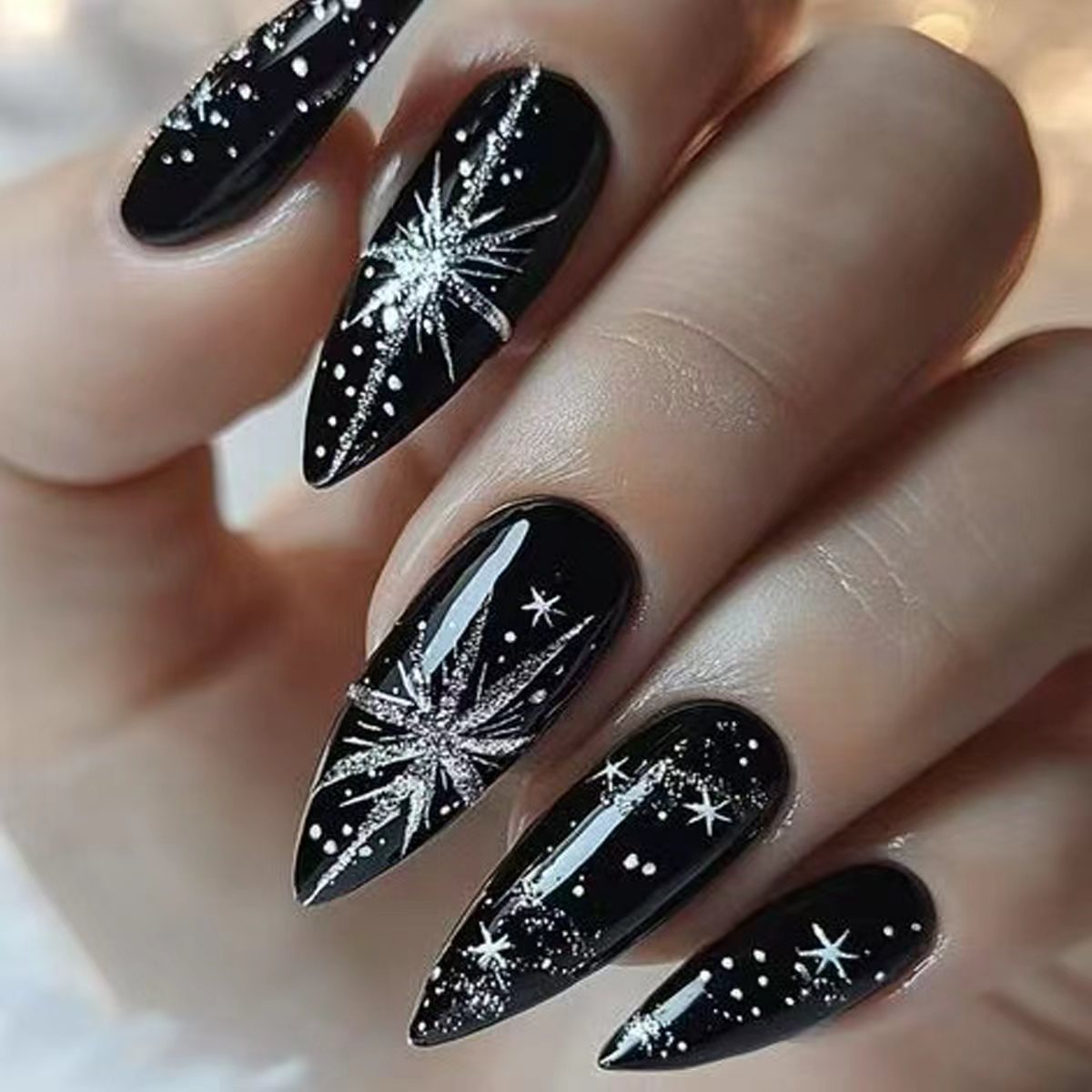 Starry Night Themed Nail Art Acalora