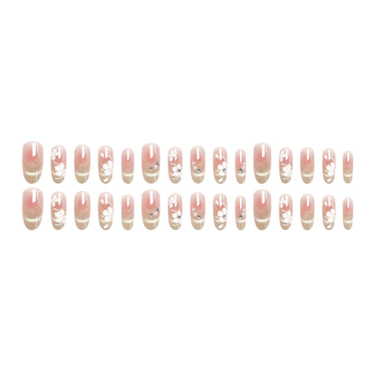 Artificial nail set with elegant floral accents Acalora
