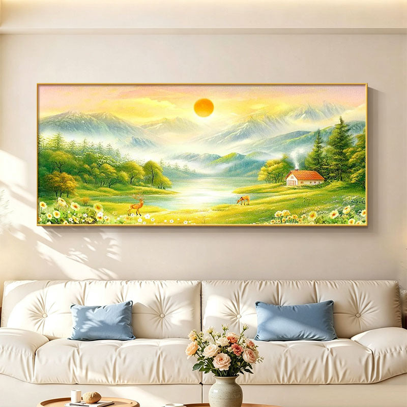 Framed Tranquil Nature Landscape Artwork