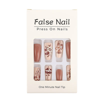 Artificial nails with filigree flower designs Acalora